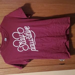 Size S Maroon PAWZ Shirt "Stay Pawsitive"